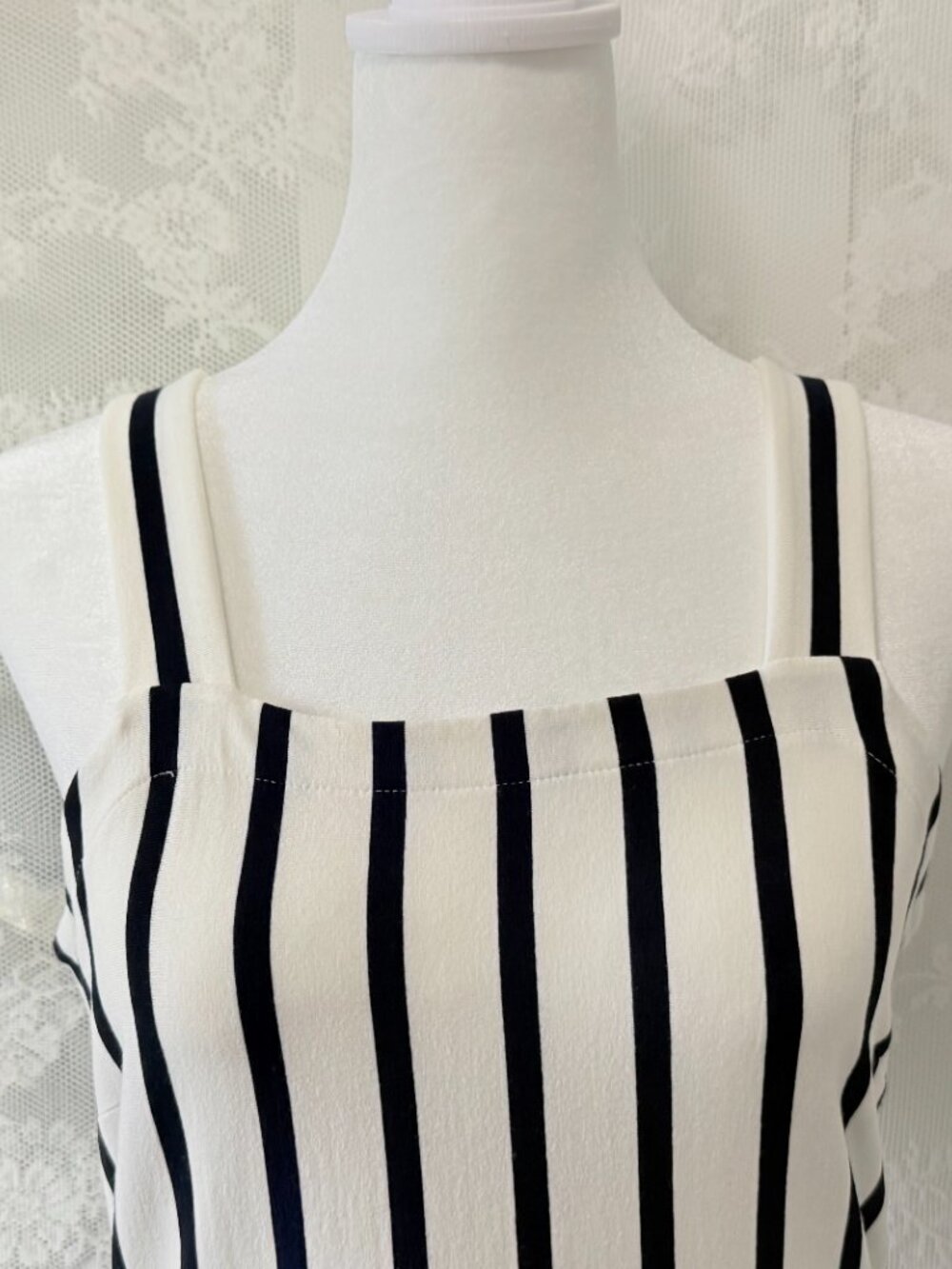 LOFT Black White Striped Tiered Sundress Size 2 Sleeveless Summer Dress - Picture 8 of 15